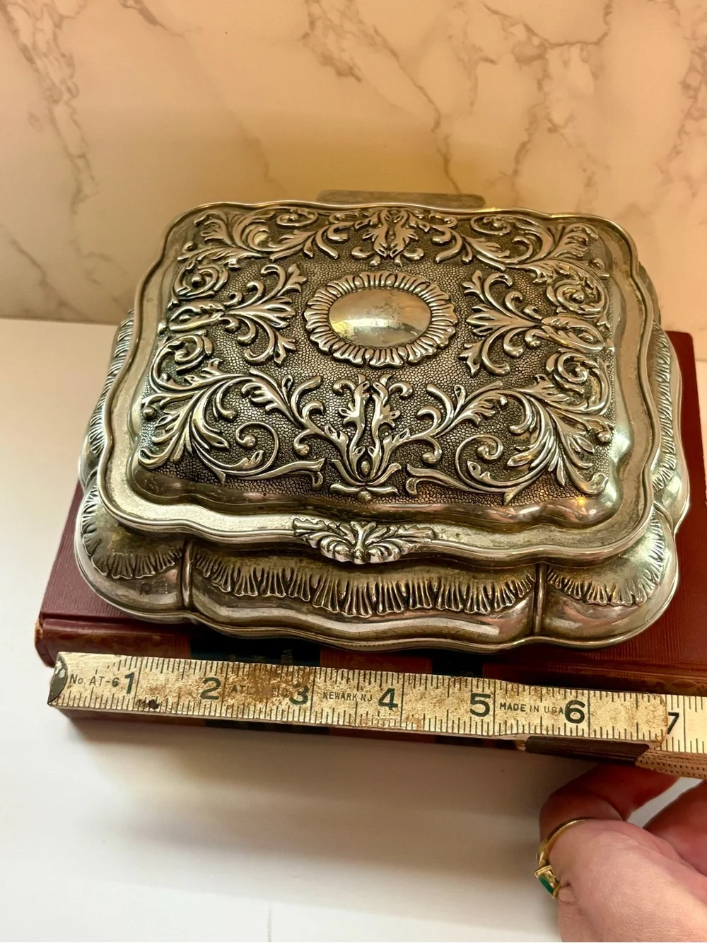 Vintage Godinger Silver Plated Embossed Jewelry Box
